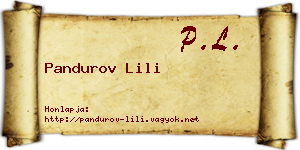 Pandurov Lili névjegykártya